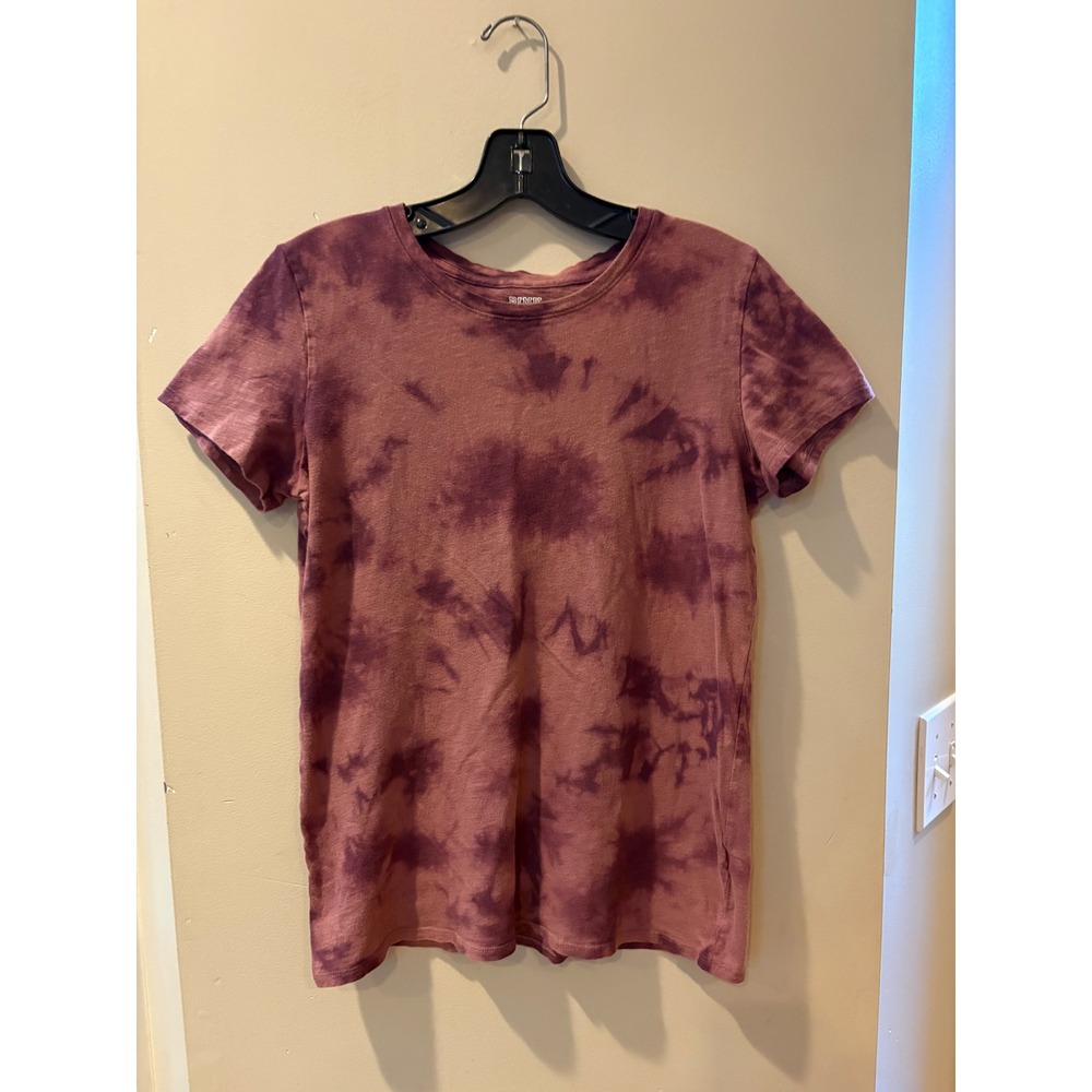 PINK Victoria's Secret Purple Tie Dye Cotton Short Sleeve T-Shirt XS Plum